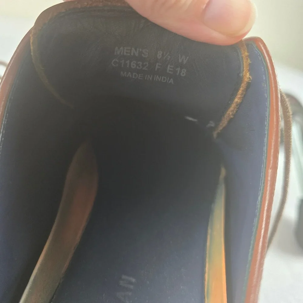 Cole Haan Mens 8.5 W Brown Leather Cap Toe Derby Dress‎ Shoes